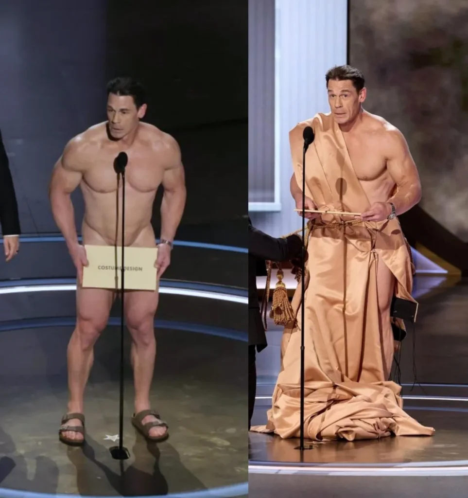 John Cena Shocks Audiences with Nude Stunt at the 2024 Oscars John Cena Shocks Audiences with Nude Stunt at the 2024 Oscars